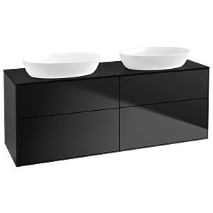 Villeroy und Boch Finion Waschtischunterschrank GA8200PD 160x60,3cm, Emotion, Abdeckplatte black matt, Black matt lacquer