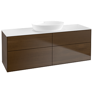 Villeroy et Boch Finion GA9100GN 160x60.3cm, Emotion, plateau blanc mat, placage noyer
