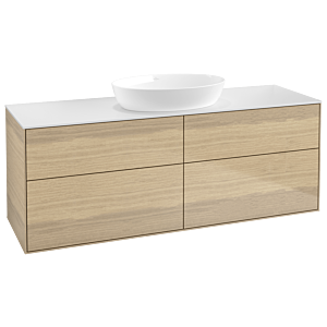 Villeroy et Boch Finion GA9100PC 160x60.3cm, Emotion, plaque de recouvrement blanc mat, Oak Veneer
