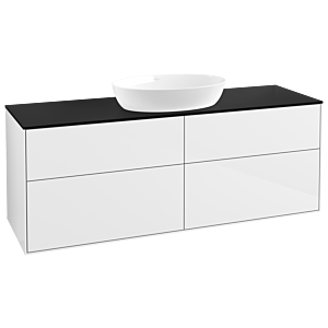 Villeroy und Boch Finion Waschtischunterschrank GA9200GF 160x60,3cm, Emotion, Abdeckplatte black matt, Glossy white lacquer