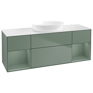 Villeroy and Boch Finion Villeroy and Boch Finion GD01GMGM 120cm, cover plate white matt, Emotion, shelves olive matt lacquer, Olive Matt Lacquer