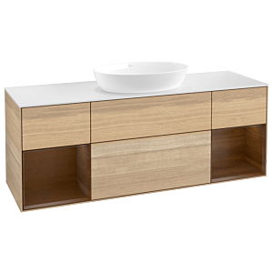 Villeroy and Boch Finion Villeroy and Boch Finion GD01GNPC 120cm, cover plate white matt, Emotion, shelves Walnut Veneer , Oak Veneer