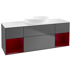 Villeroy and Boch Finion Villeroy and Boch Finion GD01HBGK 120cm, cover plate white matt, Emotion, shelves Peony matt lacquer, anthracite matt
