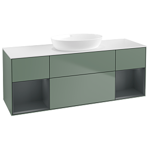 Villeroy and Boch Finion Villeroy and Boch Finion GD01HGGM 120cm, cover plate white matt, Emotion, shelves Midnight matt lacquer, Olive Matt Lacquer