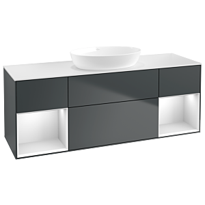 Villeroy and Boch Finion Villeroy and Boch Finion GD01MTHG 120cm, cover plate white matt, Emotion, shelves white matt lacquer, midnight Blue Matt Lacquer