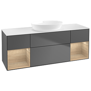 Villeroy and Boch Finion Villeroy and Boch Finion GD01PCGK 120cm, cover plate white matt, Emotion, shelves Oak Veneer , anthracite matt
