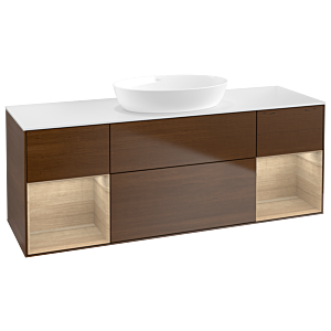 Villeroy et Boch Finion Villeroy et Boch GD01PCGN 120cm, plaque de recouvrement blanc mat, emotion, étagères Oak Veneer , placage Oak Veneer