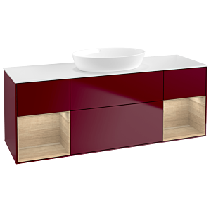 Villeroy und Boch Finion Waschtischunterschrank GD01PCHB 120cm, Abdeckplatte white matt, Emotion, Regale Oak Veneer, Peony Matt