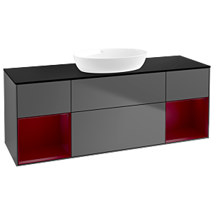 Villeroy and Boch Finion Villeroy and Boch Finion GD02HBGK 120cm, cover plate black matt, Emotion, shelves Peony matt lacquer, anthracite matt