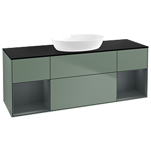 Villeroy and Boch Finion Villeroy and Boch Finion GD02HGGM 120cm, cover plate black matt, Emotion, shelves Midnight matt lacquer, Olive Matt Lacquer