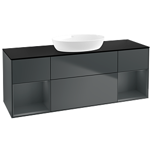 Villeroy und Boch Finion Waschtischunterschrank GD02HGHG 120cm, Abdeckplatte black matt, Emotion, Regale Midnight matt lacquer, Midnight Blue Matt Lacquer