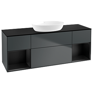 Villeroy und Boch Finion Waschtischunterschrank GD02PDHG 120cm, Abdeckplatte black matt, Emotion, Regale Black matt lacquer, Midnight Blue Matt Lacquer