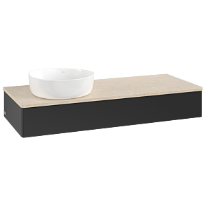 Villeroy und Boch Antao Waschtisch-Unterschrank K11013PD 120x19x50cm, Waschbeckenplattenfarbe botticino, black matt lacquer