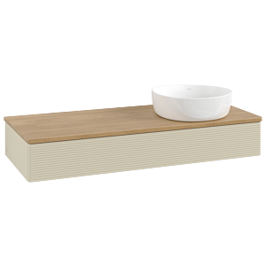 Villeroy &amp; Boch Antao vanity unit K12111HJ 120x19x50cm, washbasin top color honey oak, silk grey matt lacquer