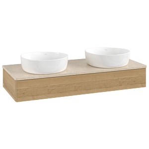 Villeroy &amp; Boch Antao vanity unit K13013HN 120x19x50cm, washbasin top color botticino, honey oak