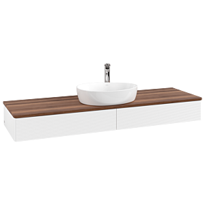 Villeroy und Boch Antao Waschtisch-Unterschrank K14152MT 160x19x50cm, Hahnlochbohrung, Waschbeckenplattenfarbe warm walnut, white matt lacquer