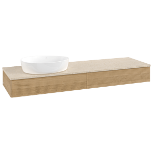 Villeroy und Boch Antao Waschtisch-Unterschrank K15113HN 160x19x50cm, Waschbeckenplattenfarbe botticino, honey oak