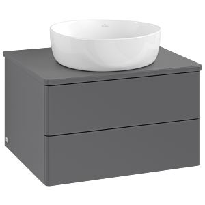 Villeroy und Boch Antao Waschtisch-Unterschrank K18010GK 60x36x50cm, Waschbeckenplattenfarbe Lack, anthracite matt lacquer