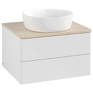 Villeroy und Boch Antao Waschtisch-Unterschrank K18013GF 60x36x50cm, Waschbeckenplattenfarbe botticino, glossy white lacquer
