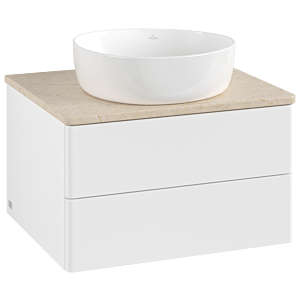 Villeroy und Boch Antao Waschtisch-Unterschrank K18013MT 60x36x50cm, Waschbeckenplattenfarbe botticino, white matt lacquer