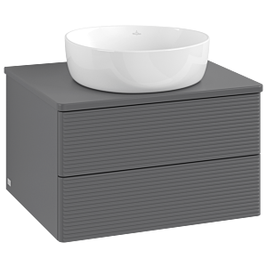 Villeroy und Boch Antao Waschtisch-Unterschrank K18110GK 60x36x50cm, Waschbeckenplattenfarbe Lack, anthracite matt lacquer