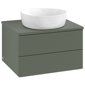 Villeroy und Boch Antao Waschtisch-Unterschrank K18110HL 60x36x50cm, Waschbeckenplattenfarbe Lack, leaf green matt lacquer