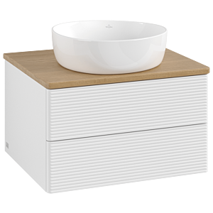 Villeroy und Boch Antao Waschtisch-Unterschrank K18111GF 60x36x50cm, Waschbeckenplattenfarbe honey oak, glossy white lacquer