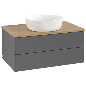 Villeroy &amp; Boch Antao vanity unit K19011GK 80x36x50cm, washbasin top color honey oak, anthracite matt lacquer