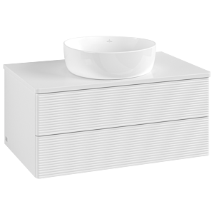 Villeroy und Boch Antao Waschtisch-Unterschrank K19110GF 80x36x50cm, Waschbeckenplattenfarbe Lack, glossy white lacquer