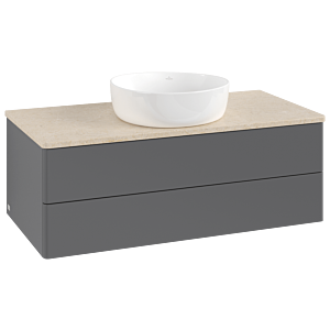 Villeroy &amp; Boch Antao vanity unit K20013GK 100x36x50cm, washbasin top color botticino, anthracite matt lacquer