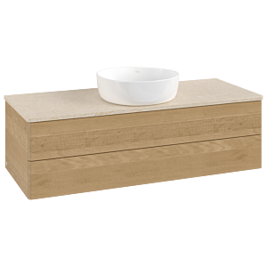 Villeroy &amp; Boch Antao vanity unit K21013HN 120x36x50cm, washbasin top color botticino, honey oak