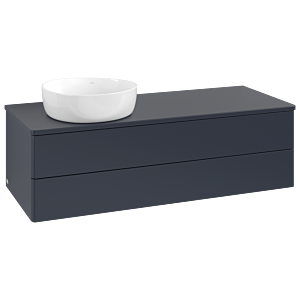 Villeroy und Boch Antao Waschtisch-Unterschrank K22010HG 120x36x50cm, Waschbeckenplattenfarbe Lack, midnight blue matt lacquer