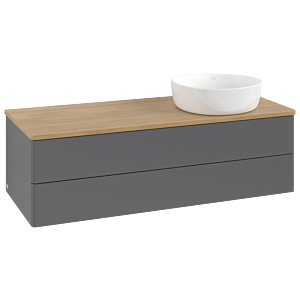 Villeroy und Boch Antao Waschtisch-Unterschrank K23011GK 120x36x50cm, Waschbeckenplattenfarbe honey oak, anthracite matt lacquer