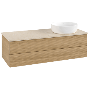 Villeroy &amp; Boch Antao vanity unit K23113HN 120x36x50cm, washbasin top color botticino, honey oak