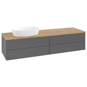 Villeroy &amp; Boch Antao vanity unit K26011GK 160x36x50cm, washbasin top color honey oak, anthracite matt lacquer