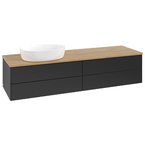 Villeroy und Boch Antao Waschtisch-Unterschrank K26011PD 160x36x50cm, Waschbeckenplattenfarbe honey oak, black matt lacquer