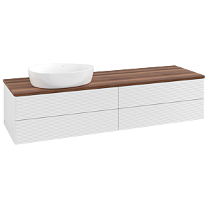 Villeroy und Boch Antao Waschtisch-Unterschrank K26112GF 160x36x50cm, Waschbeckenplattenfarbe warm walnut, glossy white lacquer