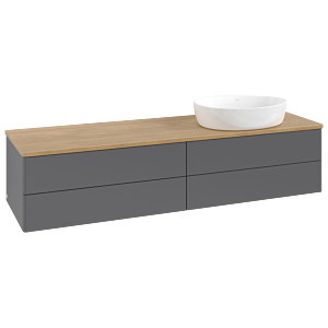 Villeroy &amp; Boch Antao vanity unit K27011GK 160x36x50cm, washbasin top color honey oak, anthracite matt lacquer