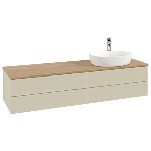 Villeroy und Boch Antao Waschtisch-Unterschrank K27051HJ 160x36x50cm, Hahnloch, Waschbeckenplattenfarbe honey oak, silk grey matt lacquer