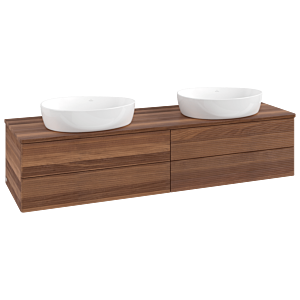 Meuble vasque Villeroy &amp; Boch Antao K28112HM 160 x 36 x 50 cm, plan vasque couleur noyer chaud, noyer chaud