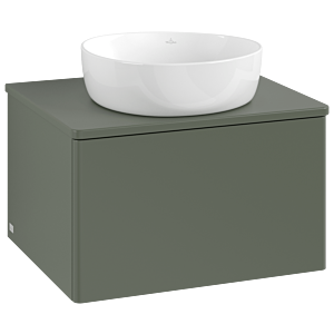 Villeroy und Boch Antao Waschtisch-Unterschrank K29010HL 60x36x50cm, Waschbeckenplattenfarbe Lack, leaf green matt lacquer