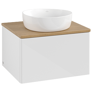 Villeroy und Boch Antao Waschtisch-Unterschrank K29011GF 60x36x50cm, Waschbeckenplattenfarbe honey oak, glossy white lacquer