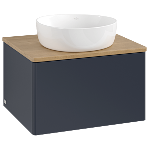 Villeroy und Boch Antao Waschtisch-Unterschrank K29011HG 60x36x50cm, Waschbeckenplattenfarbe honey oak, midnight blue matt lacquer