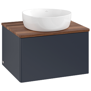 Villeroy und Boch Antao Waschtisch-Unterschrank K29012HG 60x36x50cm, Waschbeckenplattenfarbe warm walnut, midnight blue matt lacquer