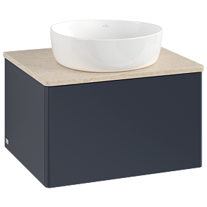 Villeroy und Boch Antao Waschtisch-Unterschrank K29013HG 60x36x50cm, Waschbeckenplattenfarbe botticino, midnight blue matt lacquer