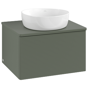 Villeroy und Boch Antao Waschtisch-Unterschrank K29110HL 60x36x50cm, Waschbeckenplattenfarbe Lack, leaf green matt lacquer