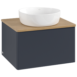 Villeroy und Boch Antao Waschtisch-Unterschrank K29111HG 60x36x50cm, Waschbeckenplattenfarbe honey oak, midnight blue matt lacquer