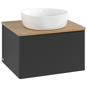 Villeroy und Boch Antao Waschtisch-Unterschrank K29111PD 60x36x50cm, Waschbeckenplattenfarbe honey oak, black matt lacquer