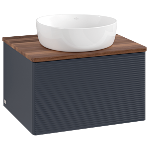 Villeroy und Boch Antao Waschtisch-Unterschrank K29112HG 60x36x50cm, Waschbeckenplattenfarbe warm walnut, midnight blue matt lacquer