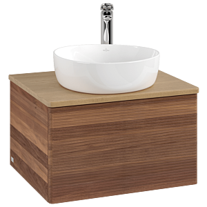 Villeroy und Boch Antao Waschtisch-Unterschrank K29151HM 60x36x50cm, Hahnloch, Waschbeckenplattenfarbe honey oak, warm walnut